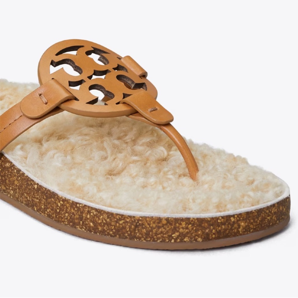 TORY BURCH Miller Cloud Shearling Sandals - Women’s Size 8 - New In Box - Picture 10 of 10